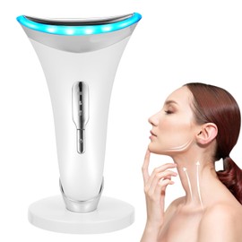 Bestauty Electric Face Massager with 7 Colours & 3 Modes - Anti-Wrinkle, Skin Tightening & Lifting, 45°C EMS Technology, Vibration Mode for Face & Neck, Skin Care & Wrinkle Reduction (White)