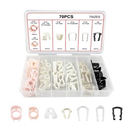 Lyxheth 70PCS Car Fuel Line Clips, Fuel Line Connector, 7 Size Nylon Fuel Line Repair Kit Replacement 3/8" & 5/16" Fuel Line Clamp, Fuel Line Hose Pipe Retainer Car Accessories for Ford GM (70PCS)
