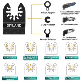 DIYLAND 31PCS Multi Tool Blade Set, Universal Oscillating Saw Blades, Oscillating Tool Accessories for Wood Metal Cutting, Multitool Blades fit Makita, Milwaukee, Dremel, Ryobi and More