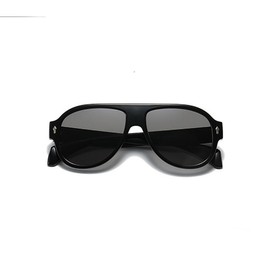 IKANOO Retro Aviator Sunglasses for Women Men 70s Square Sun Glasses Trendy Vintage Orange Shades (Black)