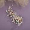 Teyglen Bridal Rhinestone Hair Clip Gold Pearl Crystal Hair Barrette