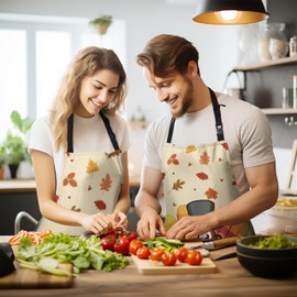 Kwlegh Thanksgiving Aprons for Women Men Turkey Apron with Adjustable Neck Strap Kitchen Chef Grilling Unisex Apron with Pockets for Cooking, Barbecue, Crafting, Sewing