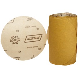 Norton A290 No-Fil Adalox Abrasive Disc, Heavy Duty, Paper Backing, Aluminium Oxide, 5" Diameter, Grit 120 (Roll of 100)