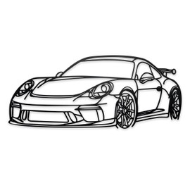 noxozoqm Metal Car Wall Art Decorations, Unique Car Silhouette Room Decor for Men, Cool Teen Boy Room Decor Car Guy Gift, Car Accessories, 15.7'' x 6.8'', Black