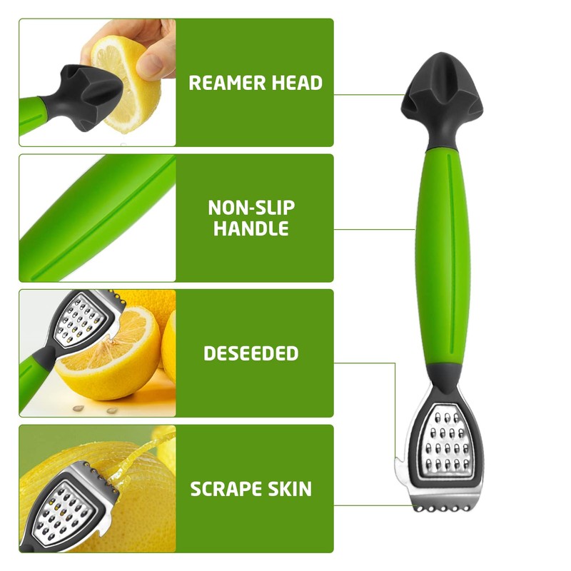 2 Pieces Lemon Peeler with Comfortable Plastic Handles, Multipurpose Stainless