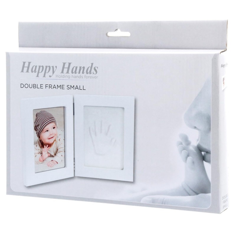 Happy Hands Small Double Frame Handprint Set for a Baby