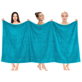 Cotton Paradise, Oversized Bath Sheet, 100% Cotton 40x80 Clearance Bath Towel Sheet, Jumbo Large Bath Towel for Bathroom, Aqua Blue