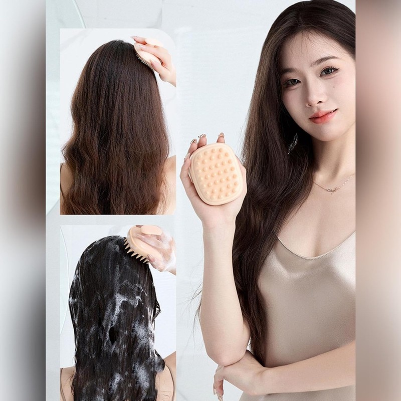 Hair Scrubber Shampoo Brush, Scalp Massager With Gentle Care