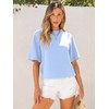 ANRABESS Women Linen Shirts Short Sleeve Oversized Casual Loose Crop
