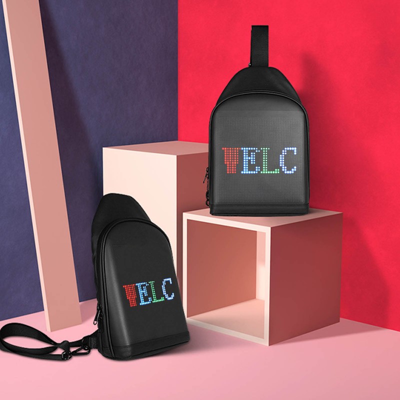 LED Display Fanny Pack Programmable Screen Anime Backpack Bluetooth USB