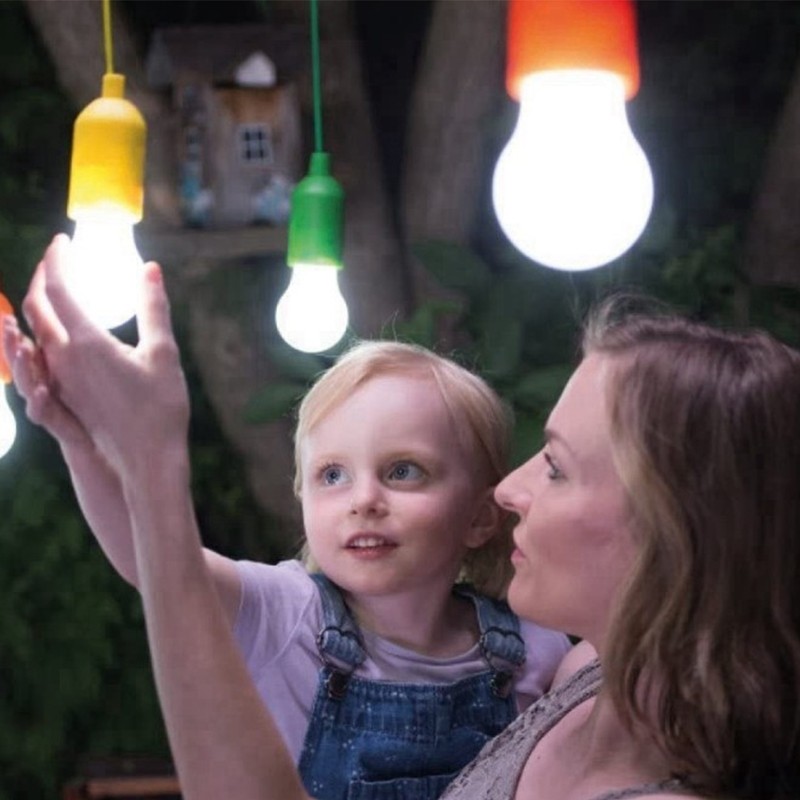 8PCS Portable LED Bulb Light Battery Operated Pull Rope Lamp