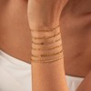 KunJoe Dainty Gold Chain Bracelets for Women Stack, Gold Jewelry