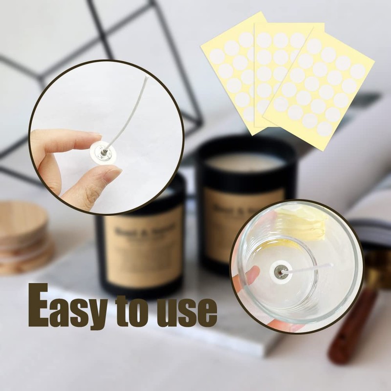 160 PCS Candle Wick Stickers, Double-Sided Heat Resistance Wick Stickers