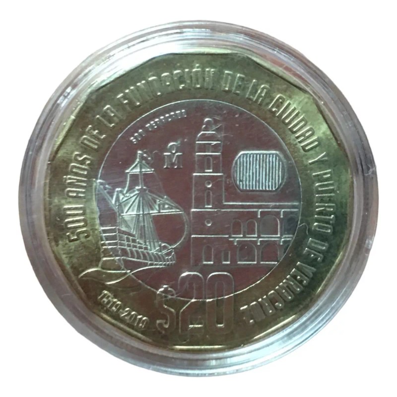 Monedas De 20 Pesos, Fundación Del Puerto De Veracruz