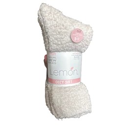 Lemon 4 Pair Casual Crew Socks Cozy Soft Pink