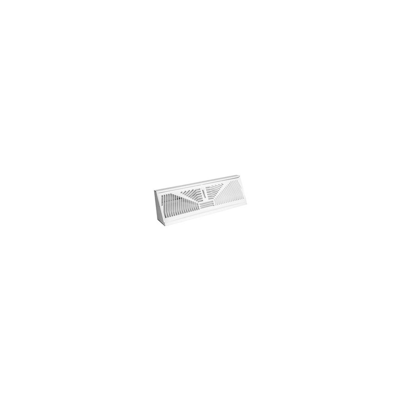 American Metal 3015W15 Baseboard Diffuser, Sunburst Pattern, Steel, White, 15-in.