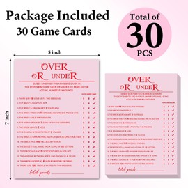 ZSHFMY Bridal Shower Games Cards for 30 Guests, Funny Party Games for Wedding Shower Engagement Newlywed Wedding Reception, Bridal Shower Games Set - Over Or Under -013