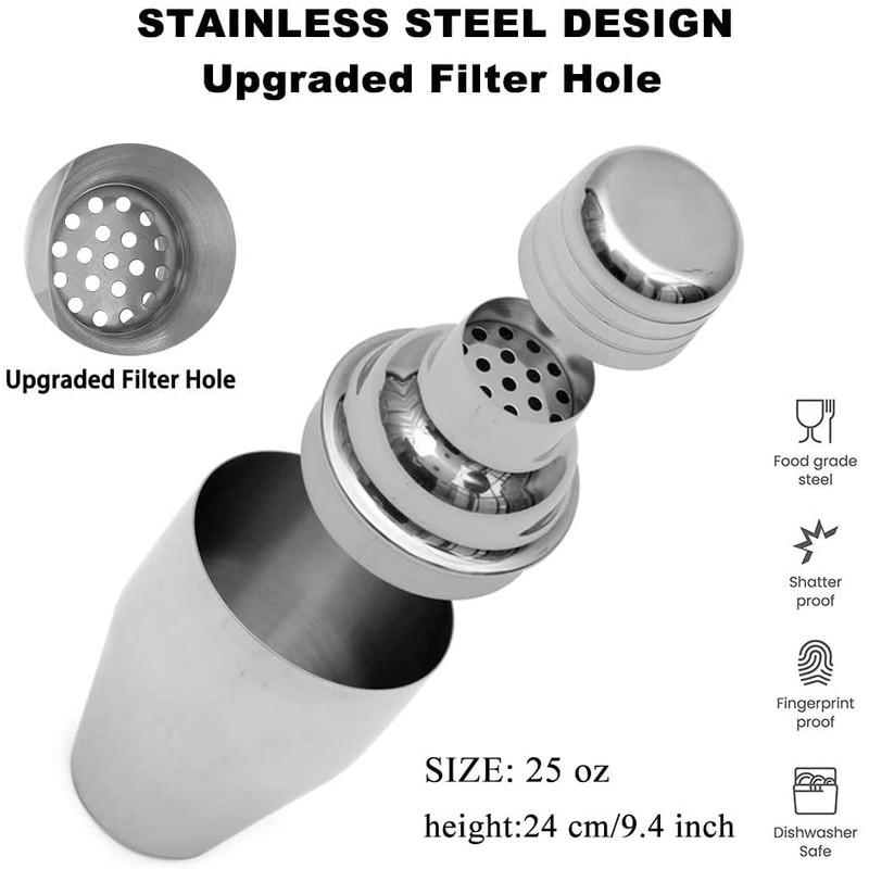 Cocktail Shaker, 750 ml Stainless Steel Cocktail Shaker, Martini Shaker