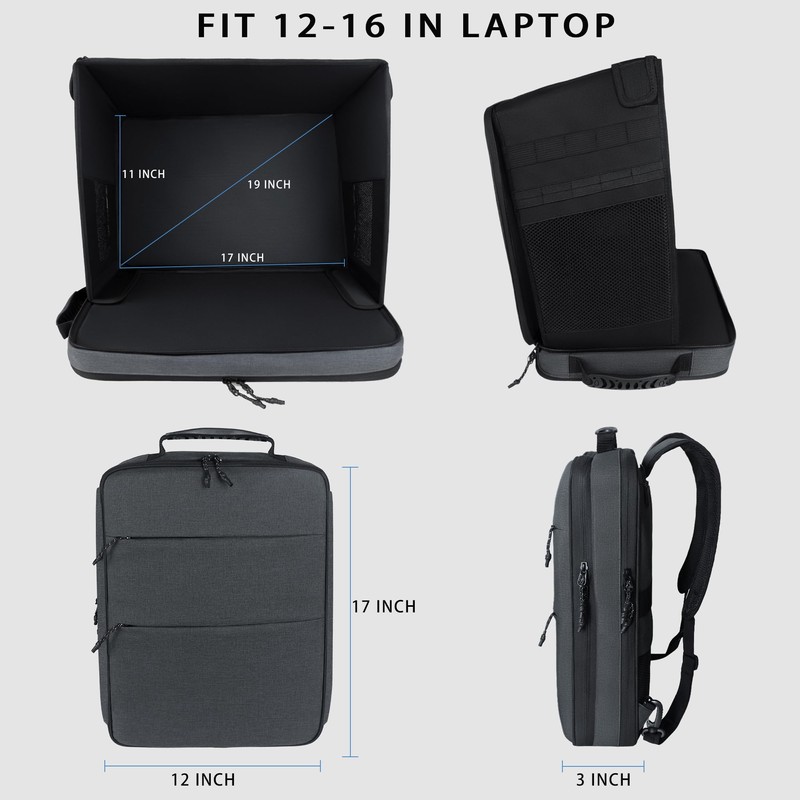 GiMiUiTo Laptop Sun Shade Backpack for Working Outside, 12-16" Outdoor