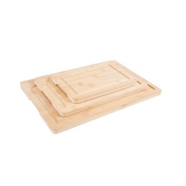 Lipper International Bamboo Wood Cutting Boards with Built-In Juice Grooves and Inset Handles for Chopping Meat, Fruits, or Vegetables, Set of 3, Assorted Sizes