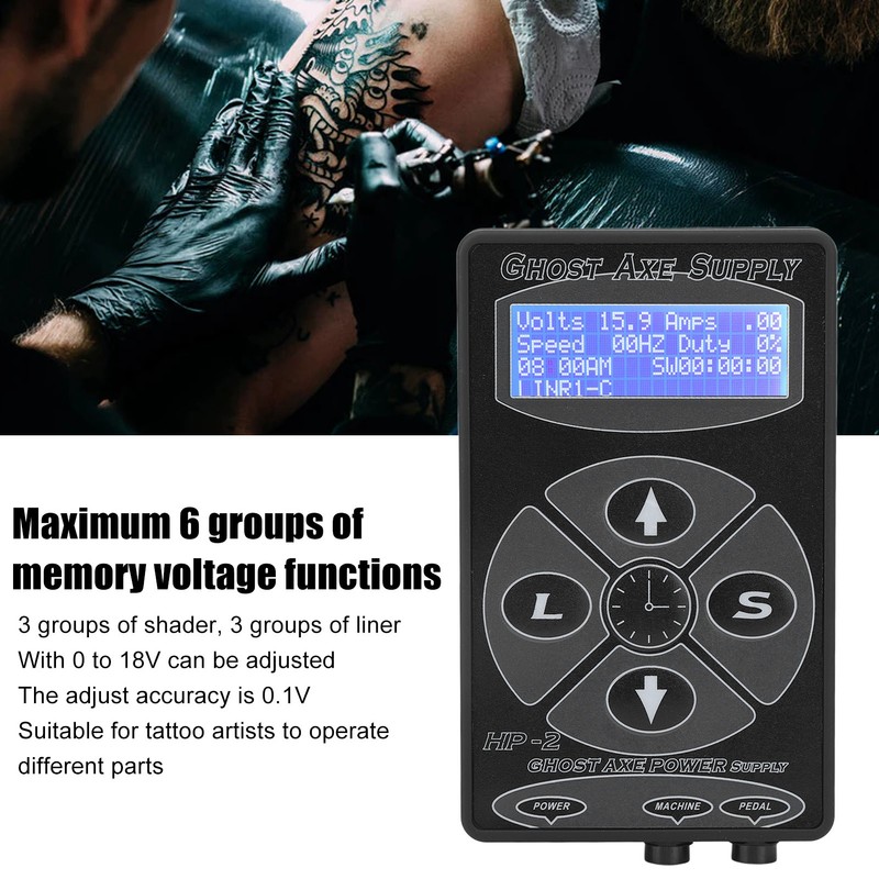 Tattoo Power Supply LCD Screen 2 Pedal Modes Timing Good