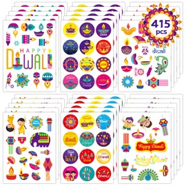 Funnlot Diwali Stickers Happy Diwali Stickers Diwali Stickers for Kids Diwali Stickers for Box Happy Diwali Stickers for India Festival Decorations