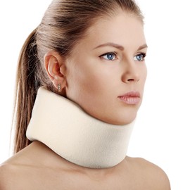 Soft Foam Neck Brace Universal Cervical Collar, Adjustable Neck Support Brace for Sleeping - Relieves Neck Pain and Spine Pressure, Neck Collar After Whiplash or Injury (3" Depth Collar, L)