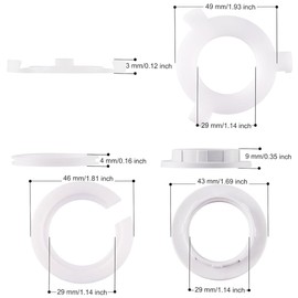 Acmerota 12Pcs Lampshade Reducer Ring,E27 to E14 Light Shade Reducer Ring E14 Lamp Shade Ring ConverterC,Lamp Ring Converter Washer,Plastic Replacement Lamp Fitting Adapter