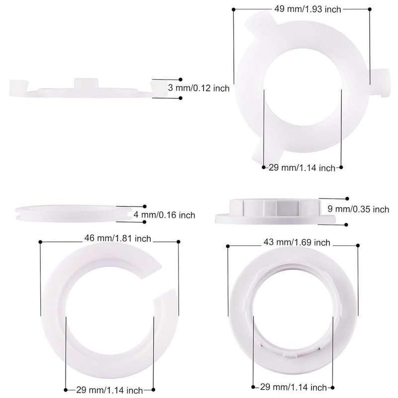 Acmerota 12Pcs Lampshade Reducer Ring,E27 to E14 Light Shade Reducer