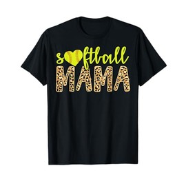 Softball Mama Cute Cheetah Mother's Day Sports T-Shirt