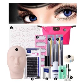 Unbranded #1 Eyelash Extension Supplies Practice Mannequin Professional Training Lash Kit