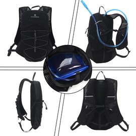 TTIAISHLE Running Vest Backpacks,Running Phone Holder Vest 5L,Trail Lightweight Hydration Backpack,Cycling Biking Water Backpack for Men and Women (Backpack with 2pcs 250ml soft flask)