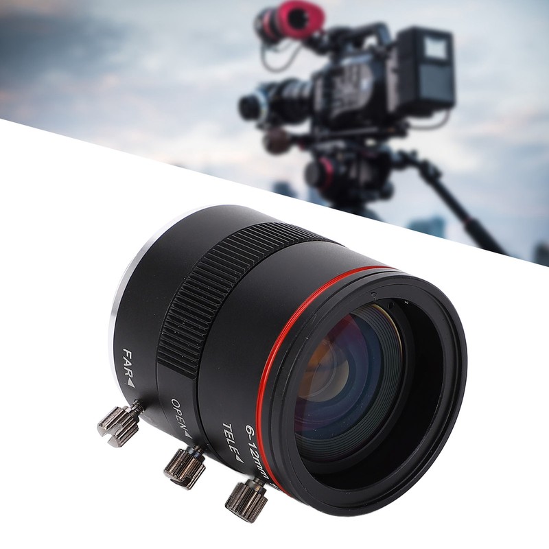 Zoom Industrial Lens 6‑12mm 1/1.8 3MP Manual Focus Lens Aluminium