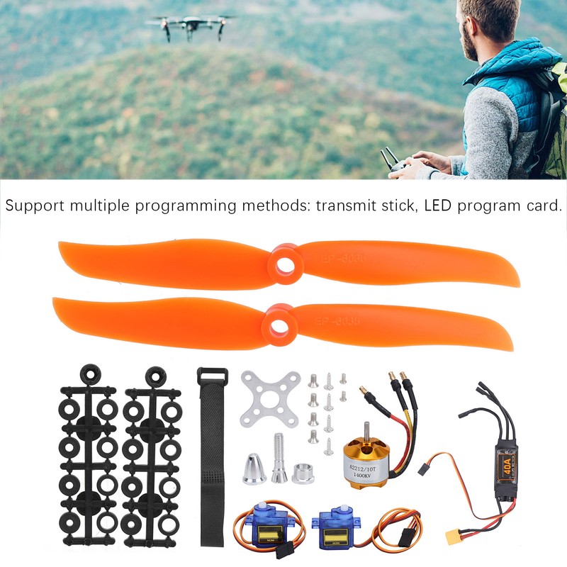 2212 KV1400 Motor 40A XT60T ESC SG90 Servo 8060 Propeller