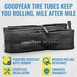 Goodyear Bicycle Tube, 26 X 1 3/8 - 26-inch Bike Tube with Butyl Rubber - Dependable Mountain Bike Tubes for Premium Cycling - ‎‎26 x 1 3/8
