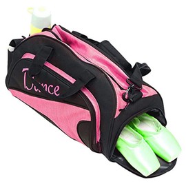 Women's Nylon Dance Sport Duffel Girl's Gym Bag (Rose) Medium