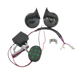 Snblzhef Musical Electric Snail Horn 12V with 8 Tones & Sound Control Box for Vehicles Universal