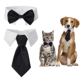 HJZHII Dog and Cat Tuxedo Collar, Adjustable Pets Bow Tie Cat Dog Wedding Bowtie Tux Collar Formal Puppy Kitten Costume Necktie Bowtie Birthday Easter Valentines
