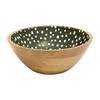 Dexam Sintra Mango Wood Spotted Salad Bowl - Olive Green