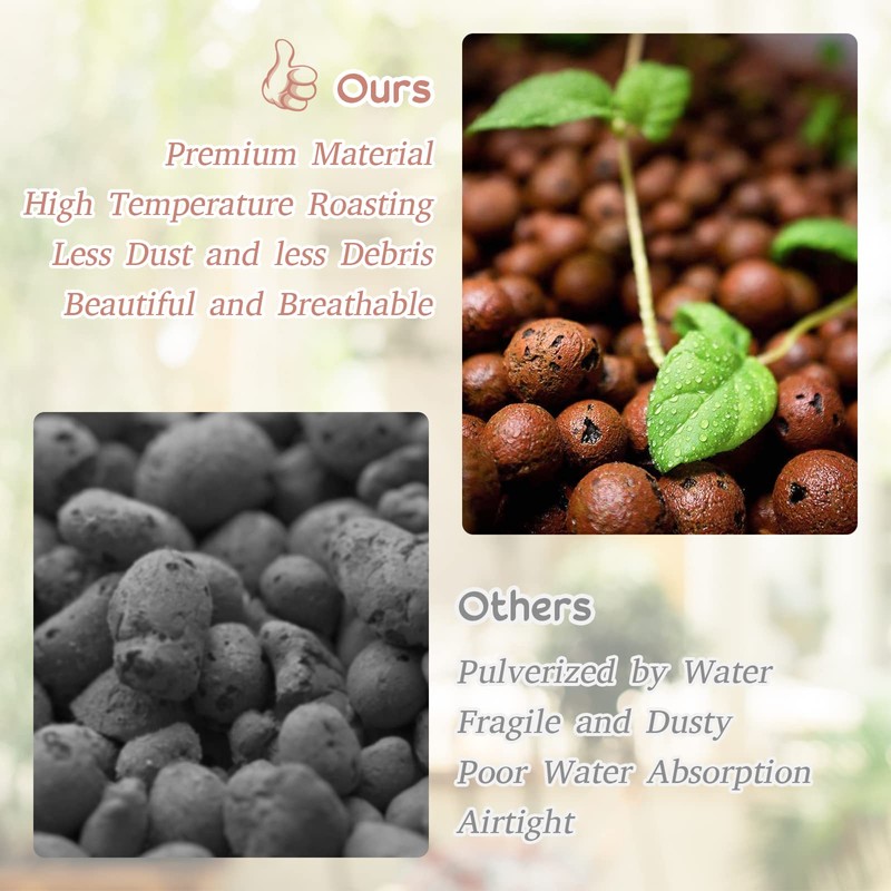 Legigo 8 LB Organic Leca Clay Pebbles for Plants, 4mm-16mm