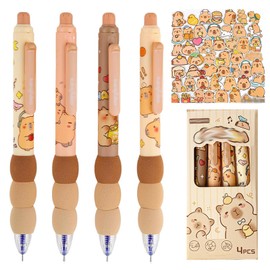 Pack of 8 Capybara Pens, Erasable Pens, Erasable Ballpoint Pen, Erasable Pen, 50 Stickers, Erasable Ballpoint Pens, Pens and Stickers for Animal Pattern for School, Office and Home