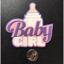 HANDMADE Paper Die Cut 1 Baby Girl  / Card Embellishment