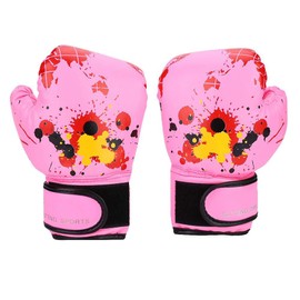 rosa boxhandschuhe kinder 4oz,Baby Girls Boys Children Boxing Training Gloves Durable Quality PU Leather Boxing Gloves Punch Training Kids Fight Mitts (pink)