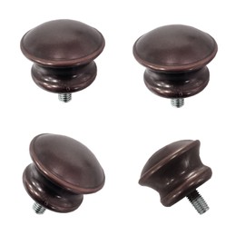 Kowibcl Finials For Curtain Rods, 4 Pcs Plastic Curtain Rod Finials for 5/8 Inch Dia Rod,Drapery Rod Finials of Mushroom Shape,M5 Thread Dia(Bronze)