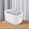 HOZEON 10 Pack White Plastic Storage Bins with Handle, Stackable