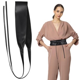 LIFKOME Wide Pu Leather Waist Belt for Women Wrap Around Corset Belt for Dresses Costumes for Various Outfits