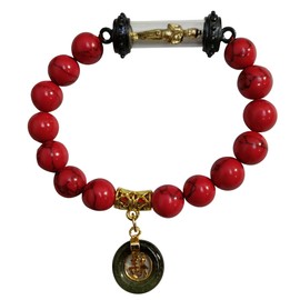 Bracelet Stone Red Thai Amulet Buddha AI Kai Kuman Thong Power Blessing Real Wat for Women Mens Talisman Good Luck