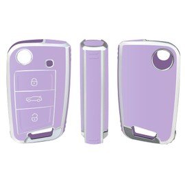 OFFCURVE Car Key Case Key Cover Key Case Car Key Protective Cover TPU Key Shell 3 Buttons for VW Volkswagen Golf 7 Variant Polo Tiguan Seat Leon Cupra Skoda Octavia Superb