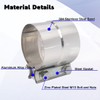 Elifecenter 3 Inch Exhaust Clamp, Lap Joint Band Clamp Stainless