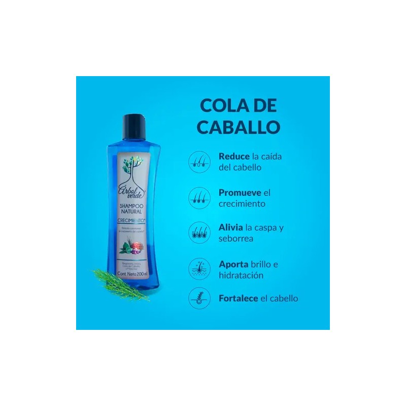 Shampoo Crecimiento De Cabello Árbol Verde 200ml Bergamota